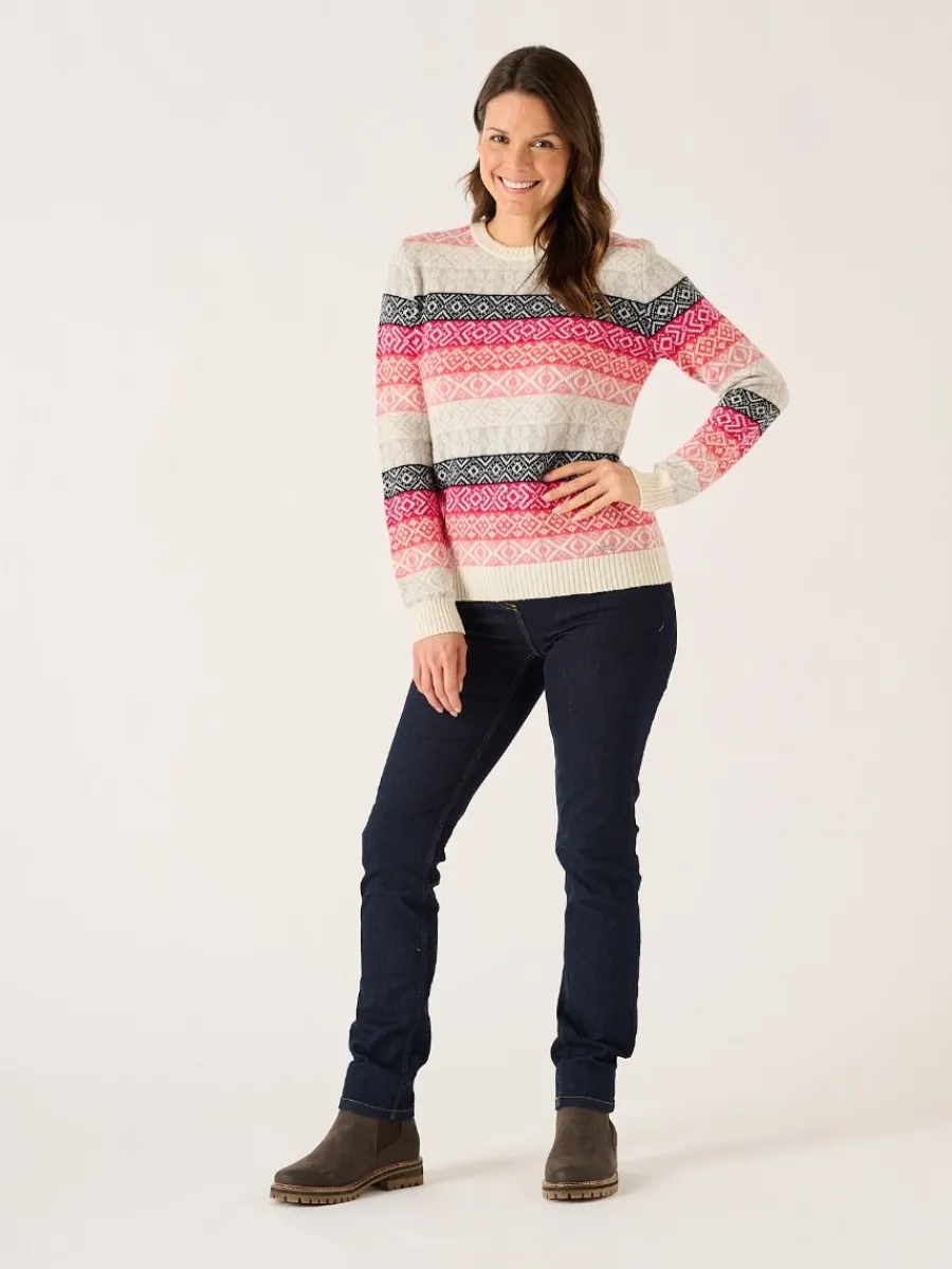 multicoloured_pink_lambsw_4.webp Quba & Co Multicoloured Pink Lambswool Rich Fairisle Style Jumper - Farla Best