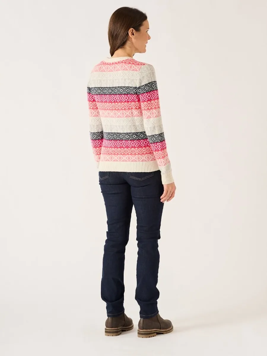 multicoloured_pink_lambsw_6.webp Quba & Co Multicoloured Pink Lambswool Rich Fairisle Style Jumper - Farla Best