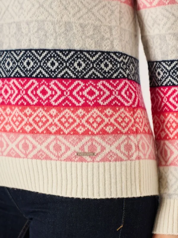 Quba & Co Multicoloured Pink Lambswool Rich Fairisle Style Jumper - Farla Best