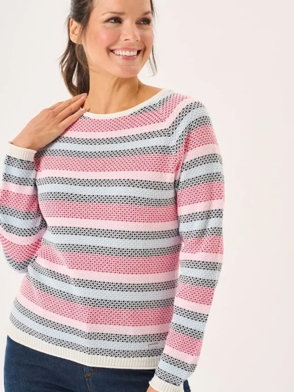 Quba & Co Multicoloured Raglan Textured Knitted Jumper - Barley Discount