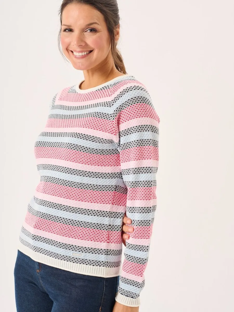 multicoloured_raglan_text_3.webp Quba & Co Multicoloured Raglan Textured Knitted Jumper - Barley Discount