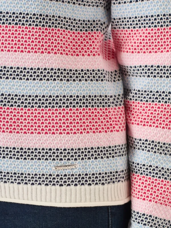 Quba & Co Multicoloured Raglan Textured Knitted Jumper - Barley Discount