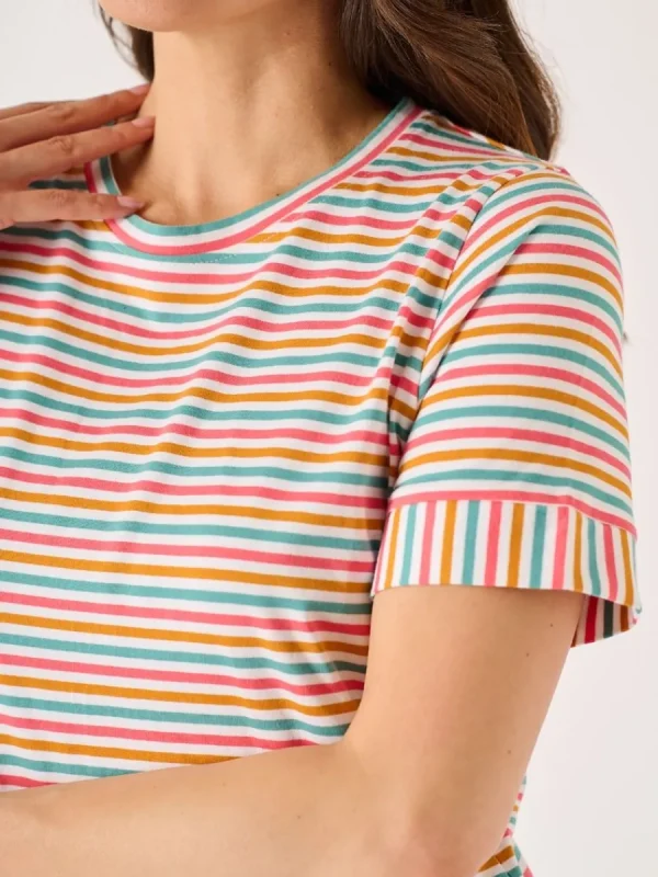 Quba & Co Multicoloured Striped Cotton T-Shirt - Viva New