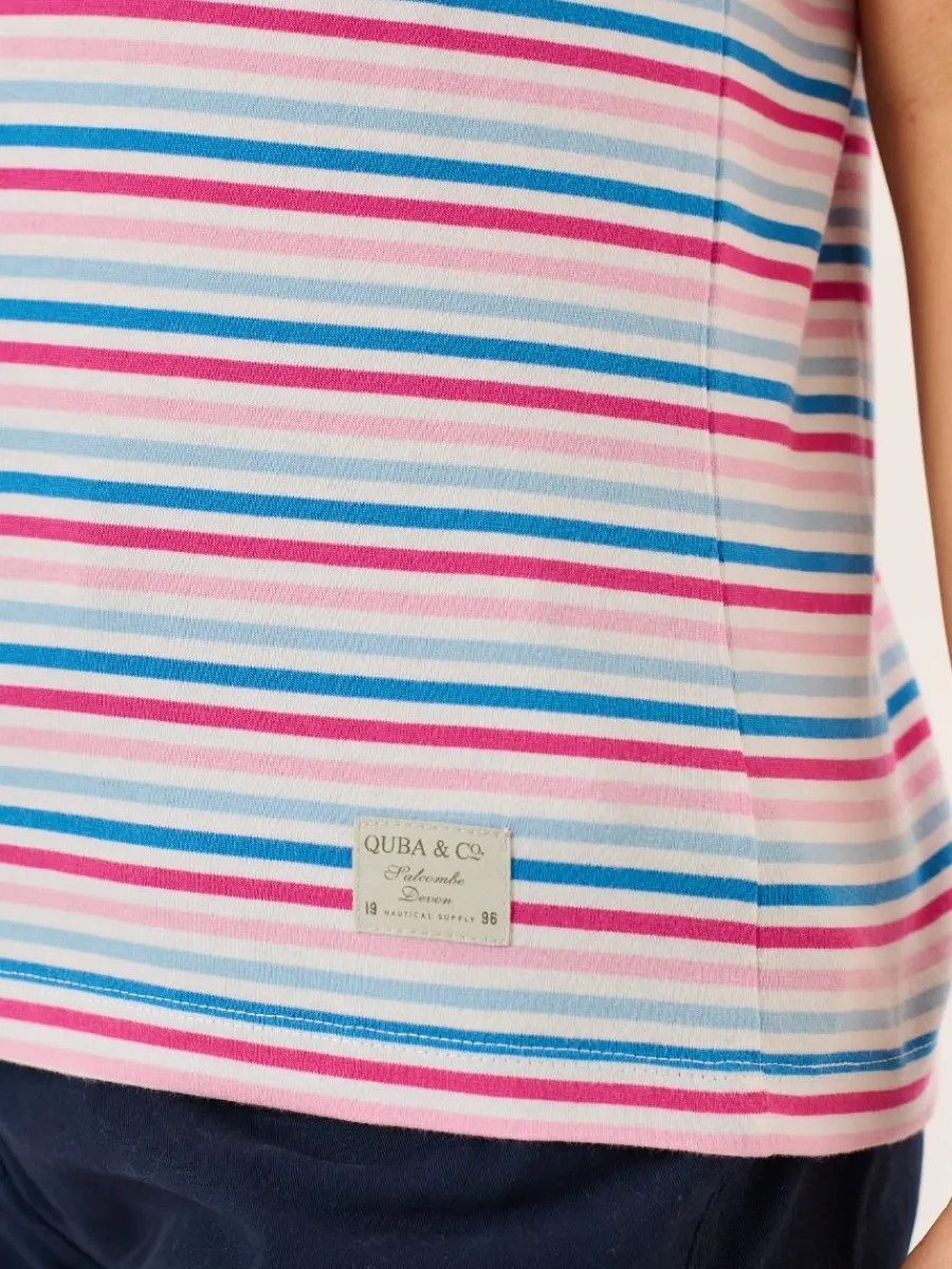 multicoloured_striped_cot_10.webp Quba & Co Multicoloured Striped Cotton T-Shirt - Bali Outlet