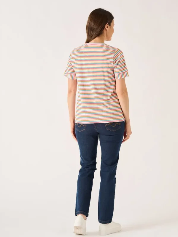 Quba & Co Multicoloured Striped Cotton T-Shirt - Viva New