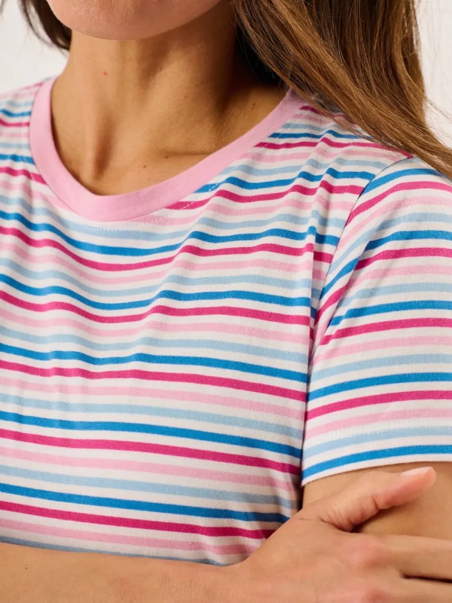 multicoloured_striped_cot_9.webp Quba & Co Multicoloured Striped Cotton T-Shirt - Bali Outlet