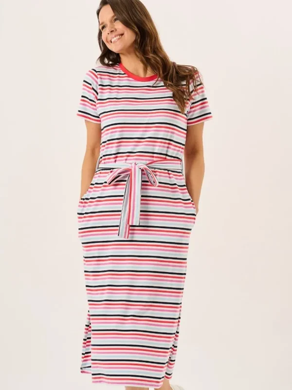 Quba & Co Multicoloured Striped Short Sleeved Jersey Dress - Suki New