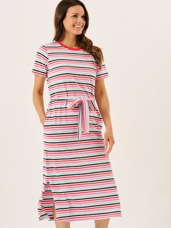 Quba & Co Multicoloured Striped Short Sleeved Jersey Dress - Suki New