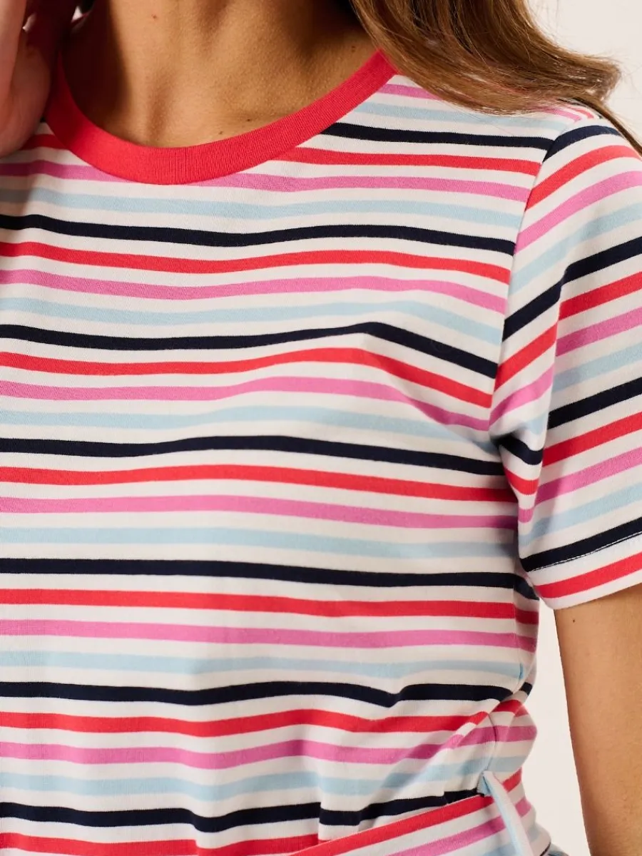 multicoloured_striped_sho_5.webp Quba & Co Multicoloured Striped Short Sleeved Jersey Dress - Suki New