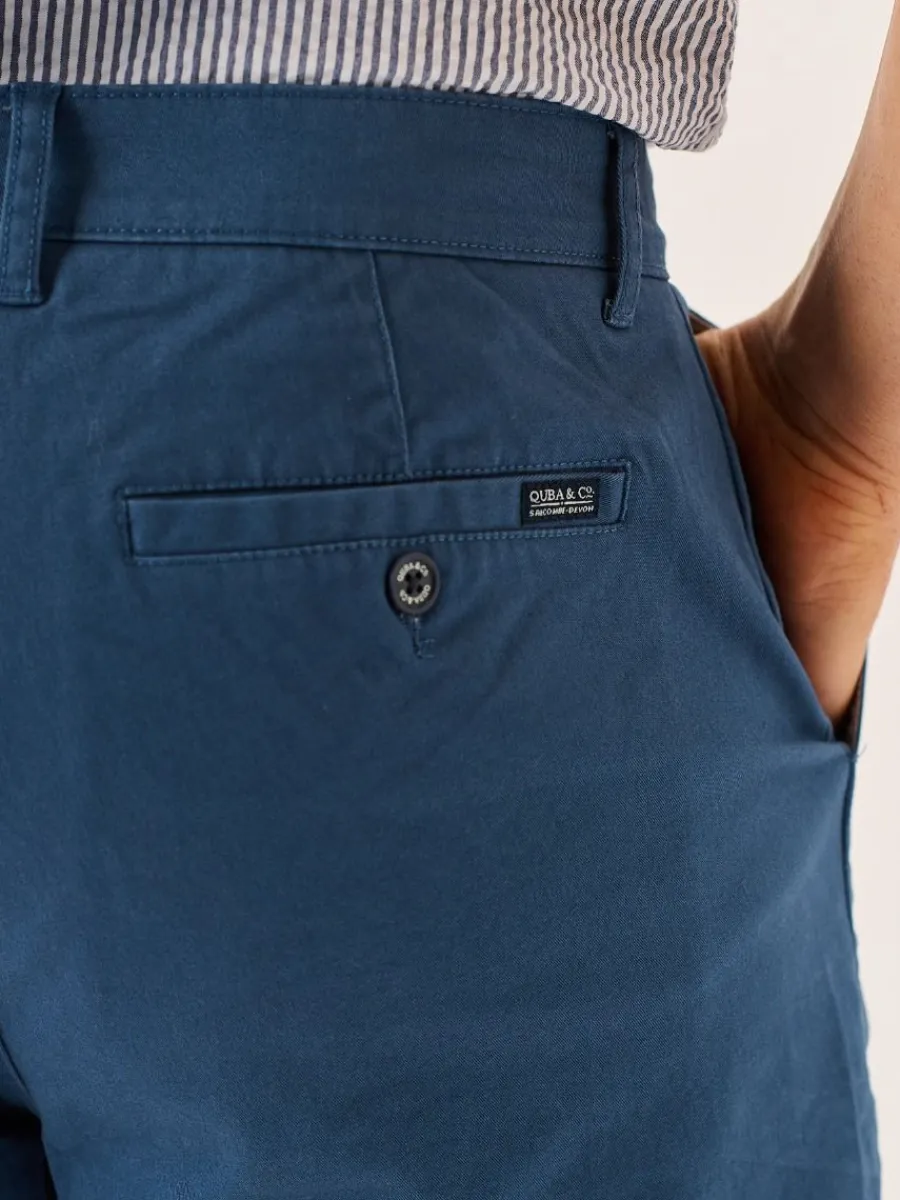 mykonos_blue_stretch_chin_10.webp Quba & Co Mykonos Blue Stretch Chino Shorts - Sandor New