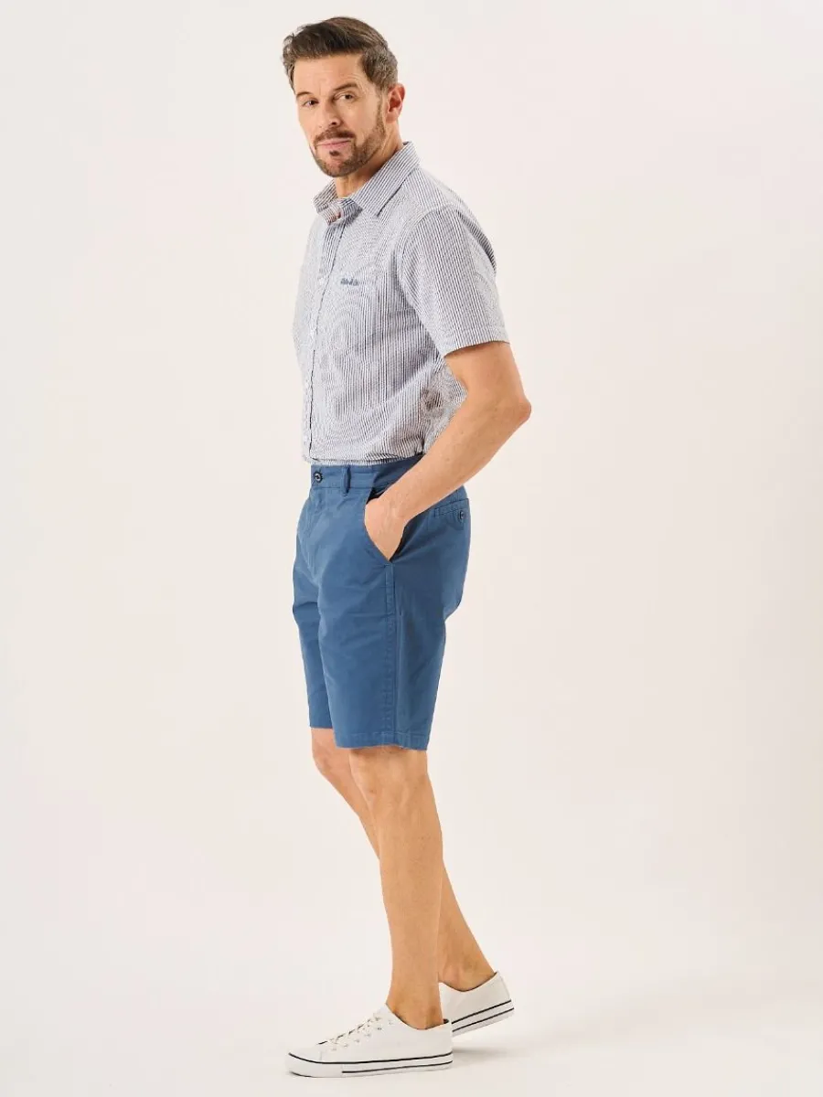mykonos_blue_stretch_chin_6.webp Quba & Co Mykonos Blue Stretch Chino Shorts - Sandor New