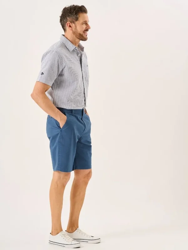 Quba & Co Mykonos Blue Stretch Chino Shorts - Sandor New