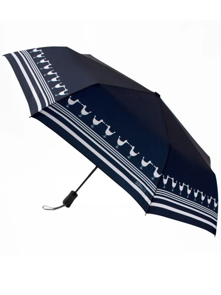 navy_albatross_print_umbr_0.webp Quba & Co Navy Albatross Print Umbrella - Albatross Fashion