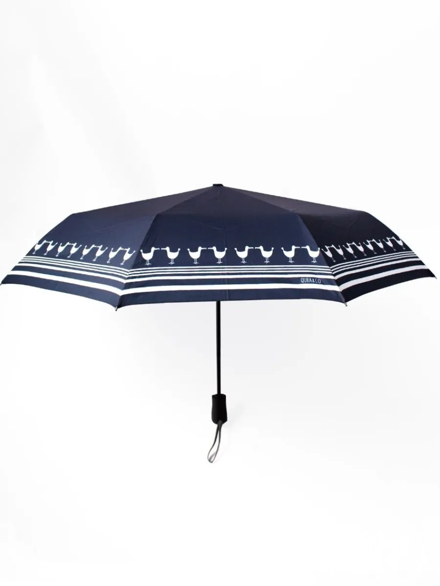 navy_albatross_print_umbr_2.webp Quba & Co Navy Albatross Print Umbrella - Albatross Fashion