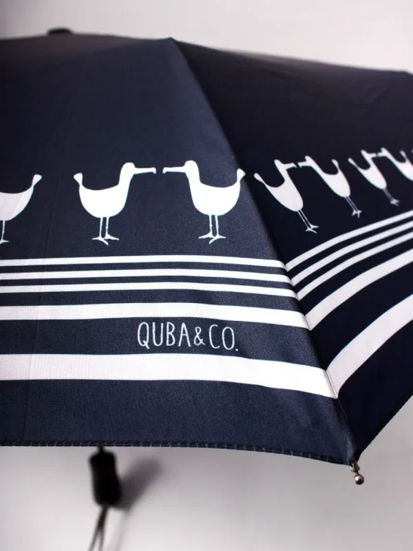 Quba & Co Navy Albatross Print Umbrella - Albatross Fashion