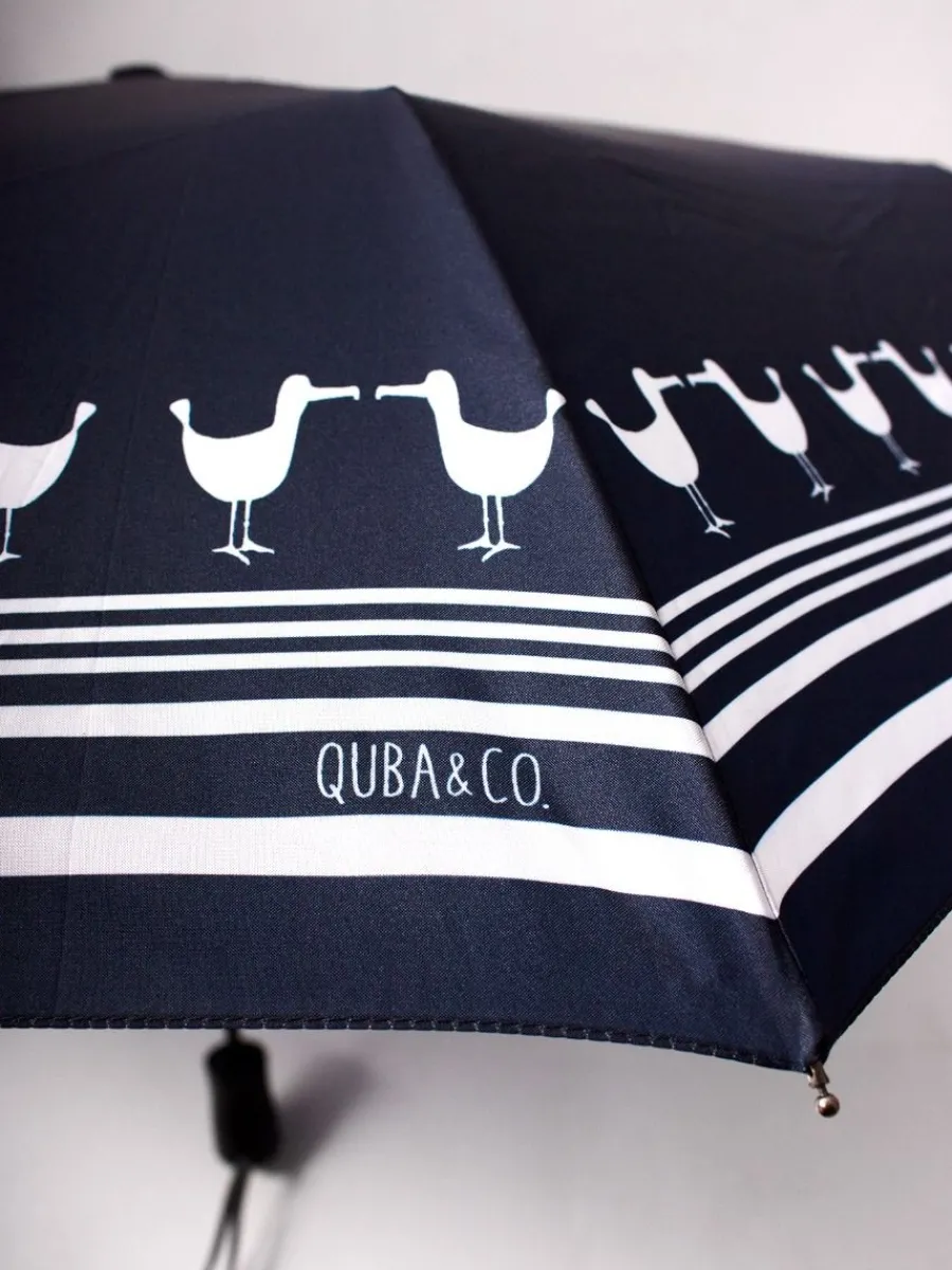 navy_albatross_print_umbr_3.webp Quba & Co Navy Albatross Print Umbrella - Albatross Fashion