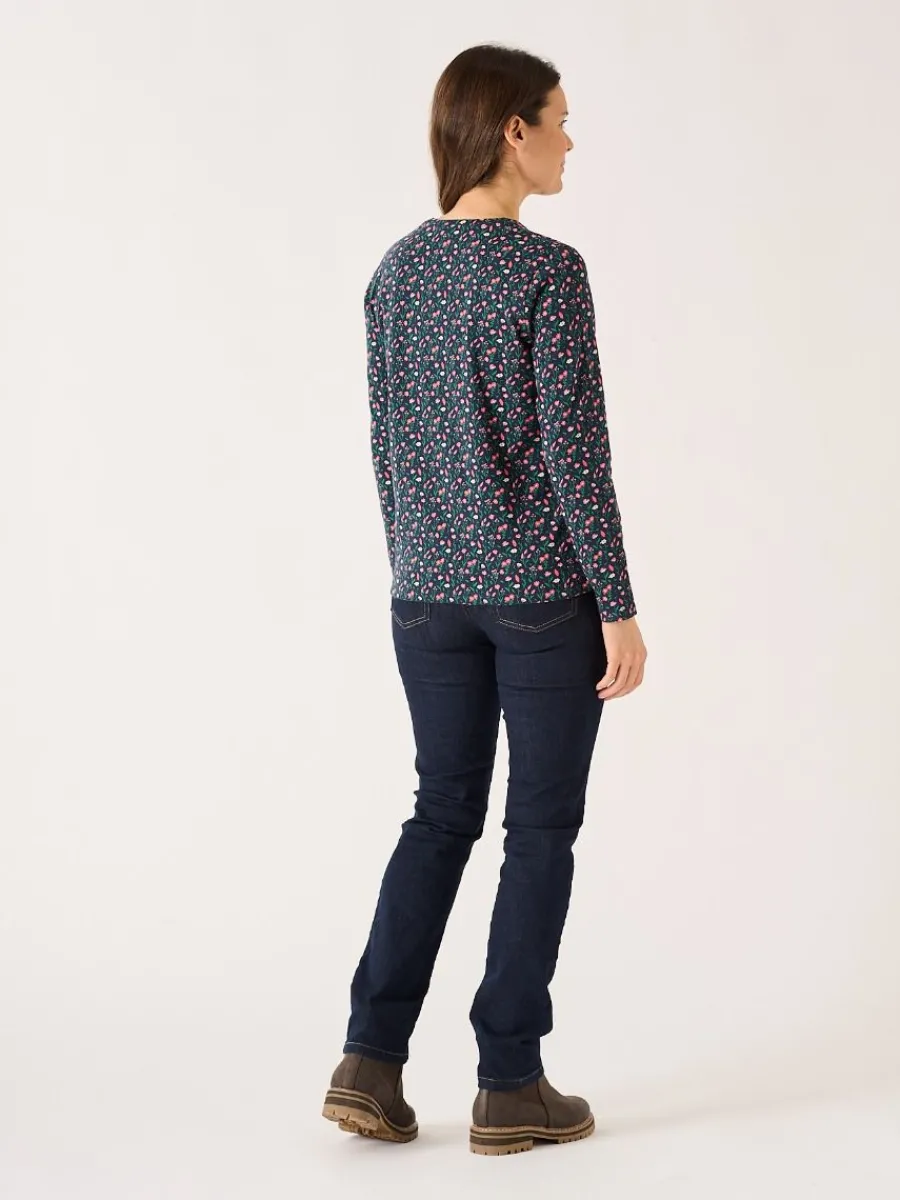 navy_and_coral_long_sleev_5.webp Quba & Co Navy And Coral Long Sleeve Floral Printed T-Shirt - Darley Fashion