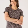 Quba & Co Navy And Pink Floral Ditsy Print T-Shirt - Elisa Best