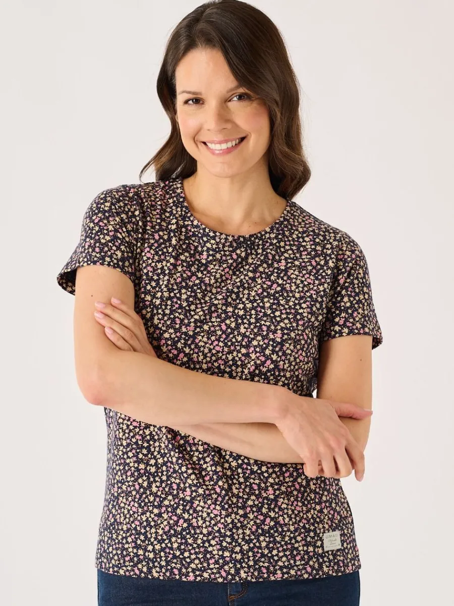 navy_and_pink_floral_dits_0.webp Quba & Co Navy And Pink Floral Ditsy Print T-Shirt - Elisa Best