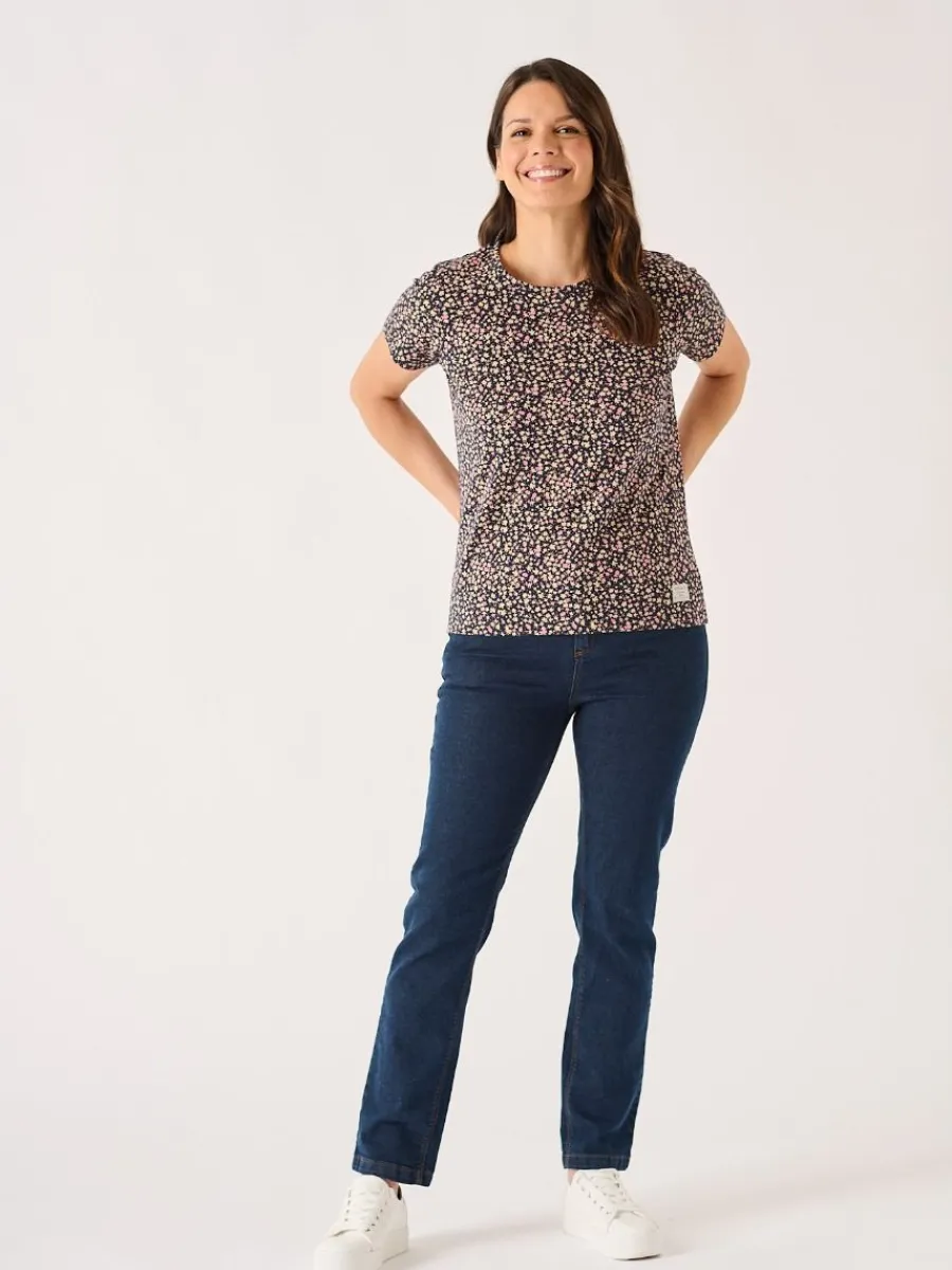 navy_and_pink_floral_dits_4.webp Quba & Co Navy And Pink Floral Ditsy Print T-Shirt - Elisa Best