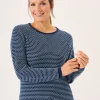 Quba & Co Navy And Sky Blue Raglan Textured Knit Jumper - Bardo Best