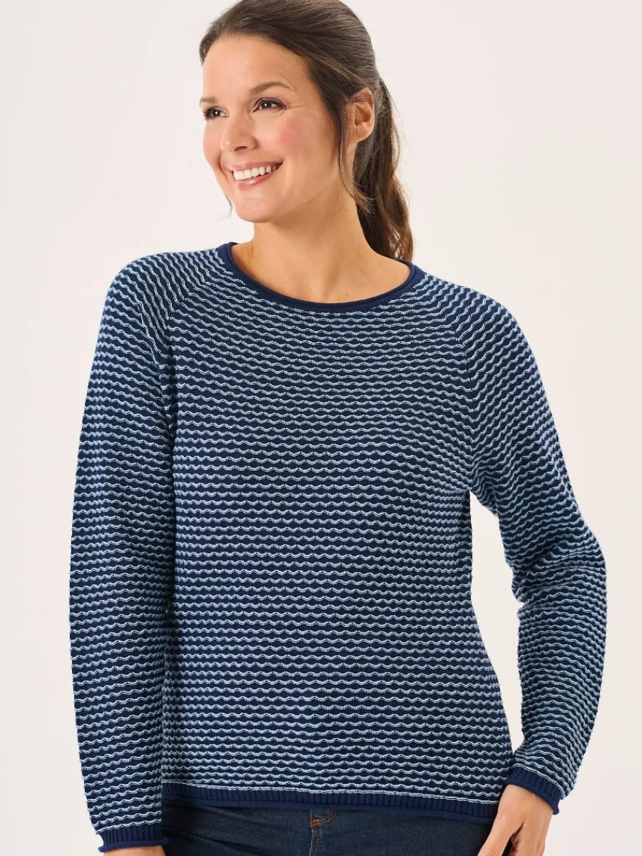 navy_and_sky_blue_raglan__2.webp Quba & Co Navy And Sky Blue Raglan Textured Knit Jumper - Bardo Best