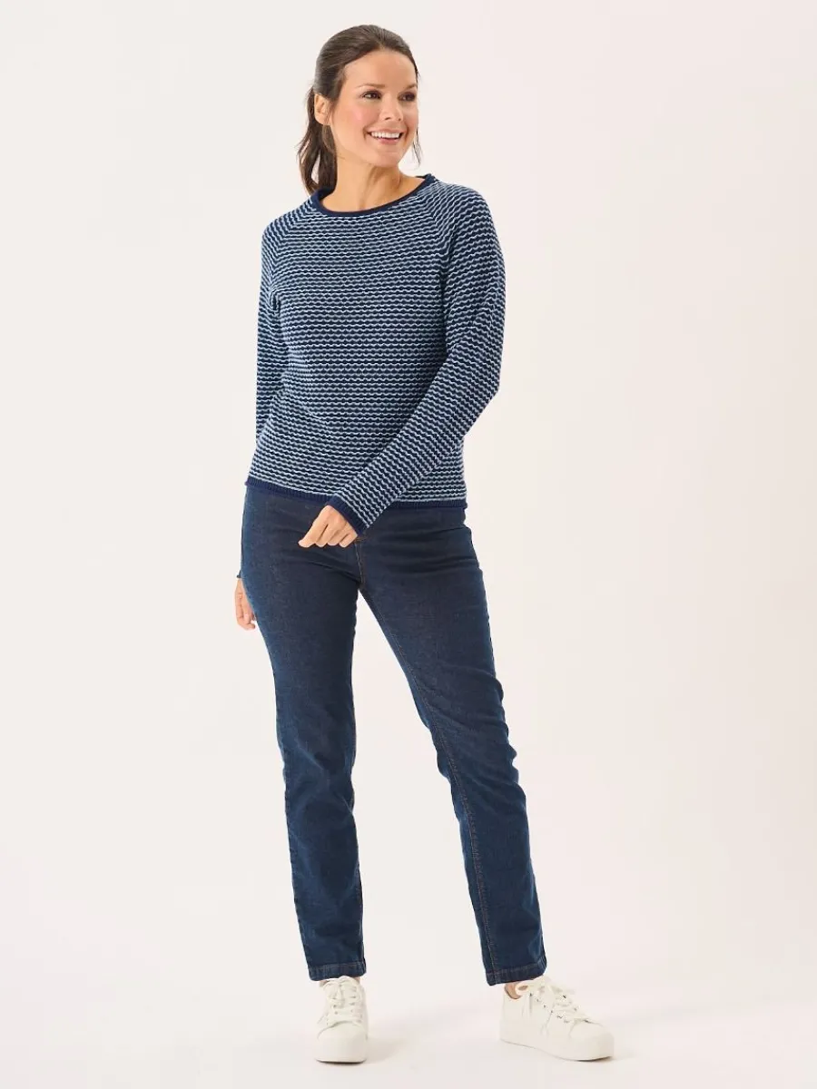 navy_and_sky_blue_raglan__5.webp Quba & Co Navy And Sky Blue Raglan Textured Knit Jumper - Bardo Best