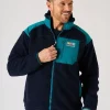Quba & Co Navy And Teal X-Series Zip Borg Jacket- Biasca New
