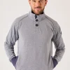 Quba & Co Navy And White Button Neck Sweatshirt - Felson Sale