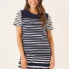 Quba & Co Navy And White Jersey Striped Dress - Catalina Outlet