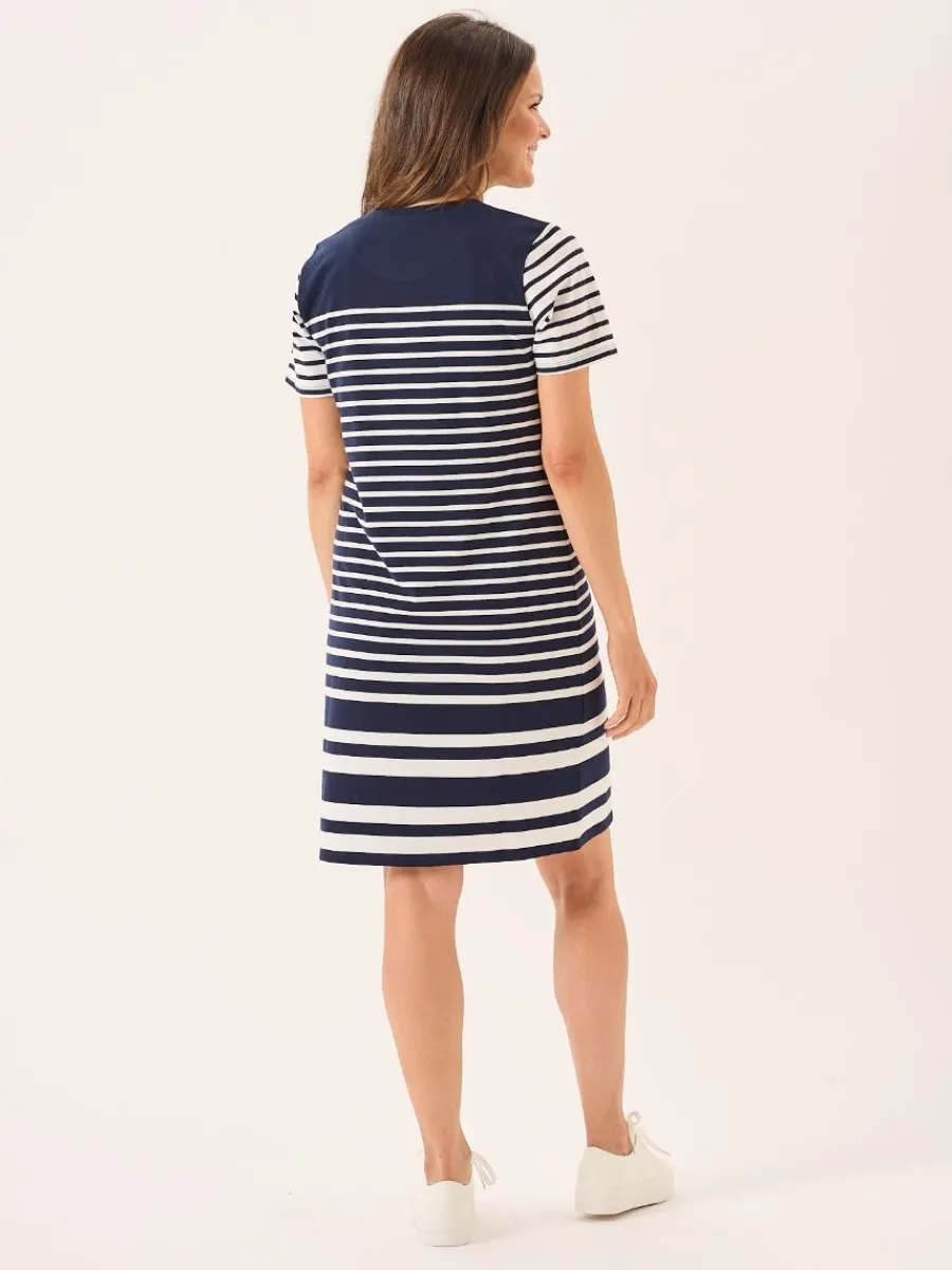navy_and_white_jersey_str_5.webp Quba & Co Navy And White Jersey Striped Dress - Catalina Outlet