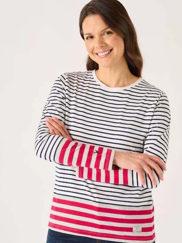 Quba & Co Navy And White Long Sleeved Striped T-Shirt - Helene Hot