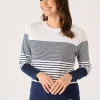Quba & Co Navy And White Long Sleeved Striped T-Shirt - Lenora New