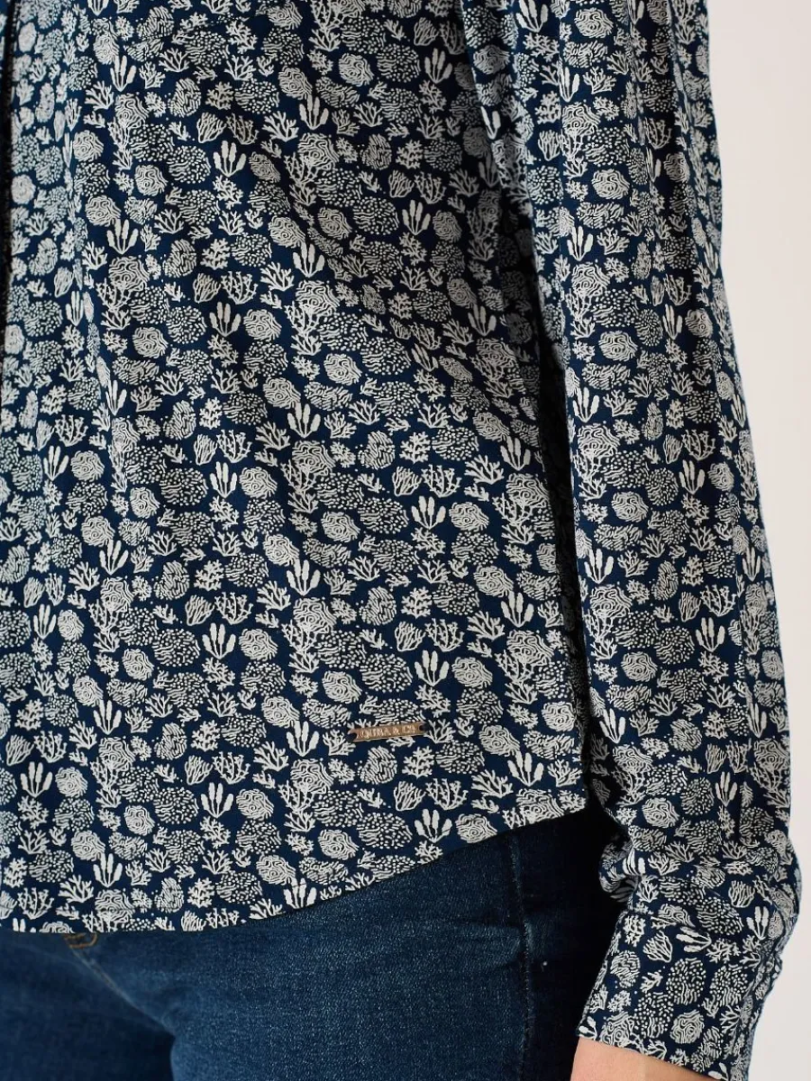 navy_and_white_long_sleev_1-2.webp Quba & Co Navy And White Long Sleeve Nautical Print Shirt - Amina Fashion