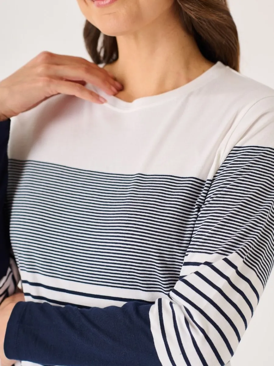 navy_and_white_long_sleev_1.webp Quba & Co Navy And White Long Sleeved Striped T-Shirt - Lenora New