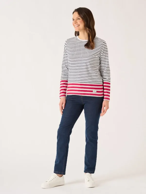 Quba & Co Navy And White Long Sleeved Striped T-Shirt - Helene Hot