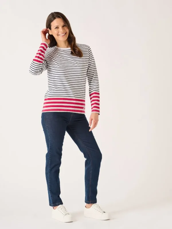 Quba & Co Navy And White Long Sleeved Striped T-Shirt - Helene Hot