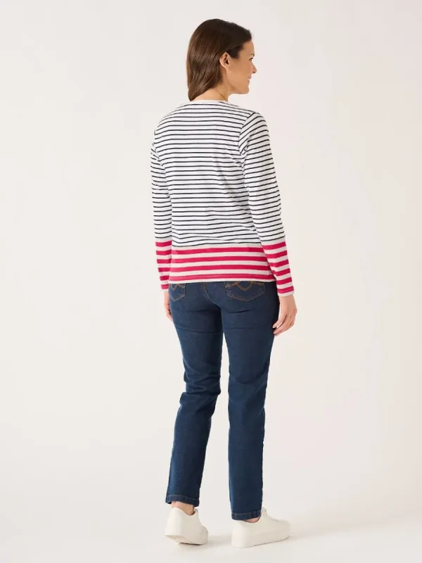 Quba & Co Navy And White Long Sleeved Striped T-Shirt - Helene Hot