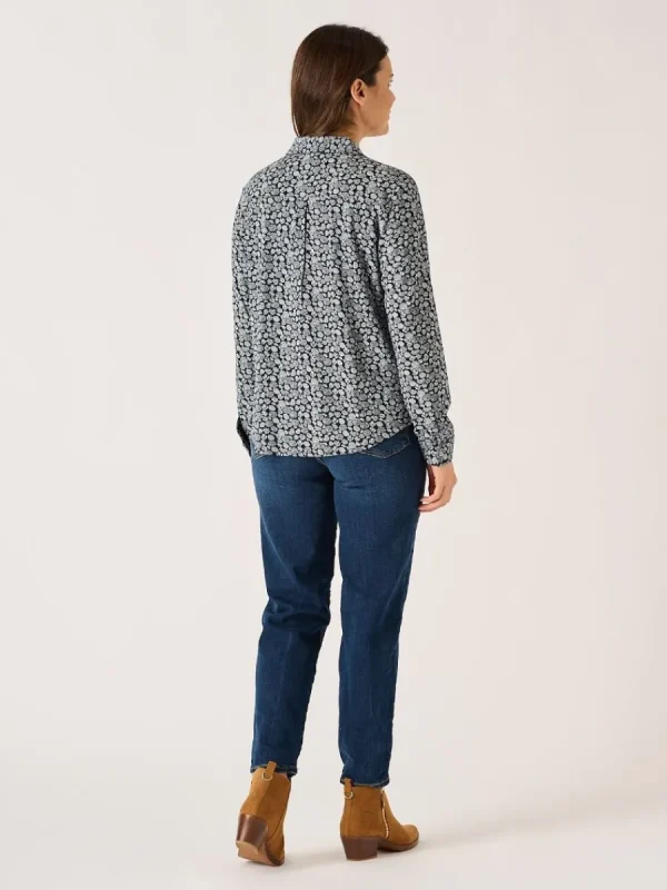 Quba & Co Navy And White Long Sleeve Nautical Print Shirt - Amina Fashion