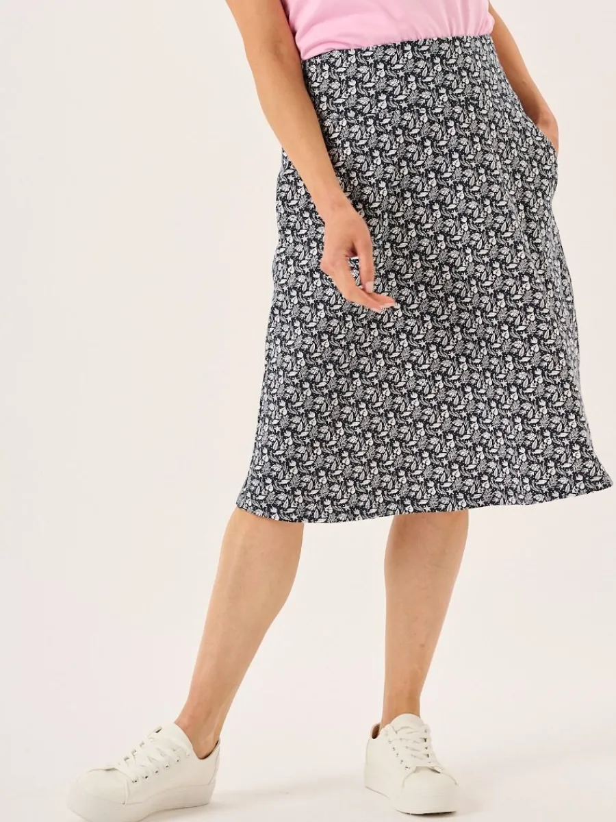 navy_and_white_nautical_p_3.webp Quba & Co Navy And White Nautical Print Jersey Midi Skirt - Raye Online