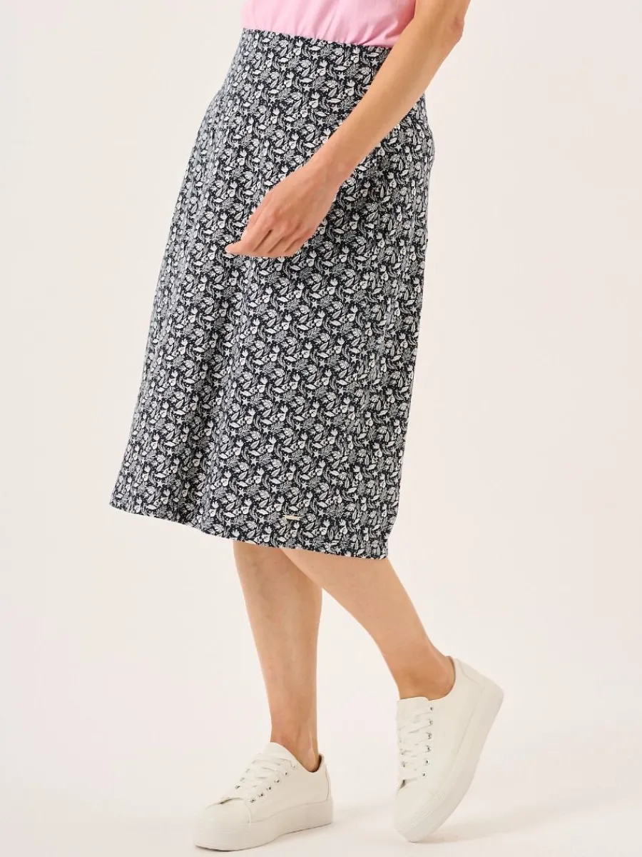 navy_and_white_nautical_p_4.webp Quba & Co Navy And White Nautical Print Jersey Midi Skirt - Raye Online