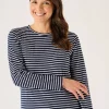 Quba & Co Navy And White Striped Long Sleeve T-Shirt - Anya New