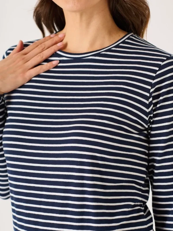 Quba & Co Navy And White Striped Long Sleeve T-Shirt - Anya New