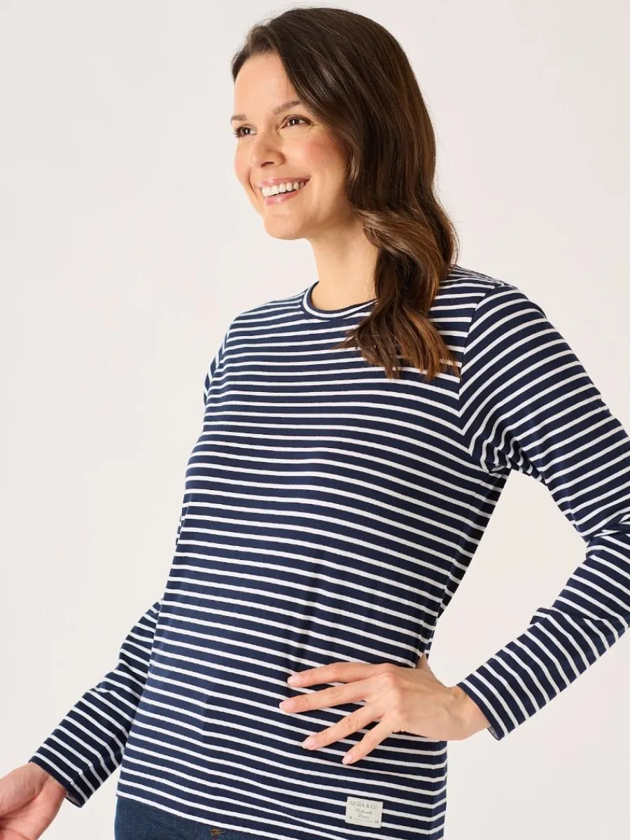navy_and_white_striped_lo_2.webp Quba & Co Navy And White Striped Long Sleeve T-Shirt - Anya New