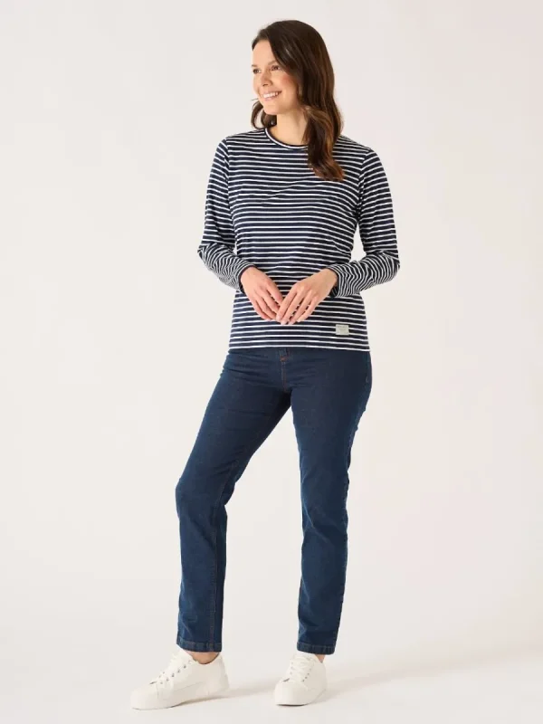 Quba & Co Navy And White Striped Long Sleeve T-Shirt - Anya New