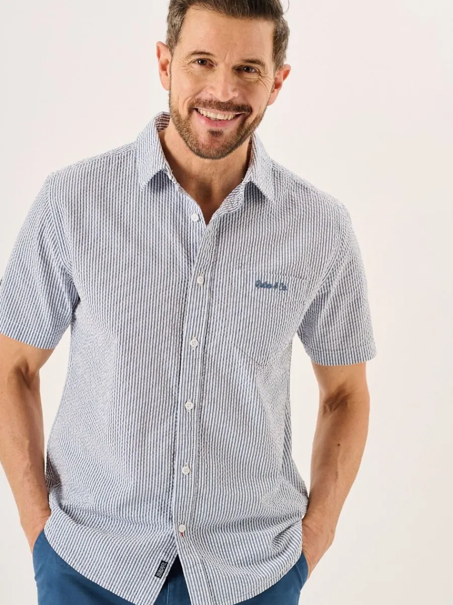navy_and_white_striped_se_0.webp Quba & Co Navy And White Striped Seersucker Short Sleeve Shirt - Durst Online