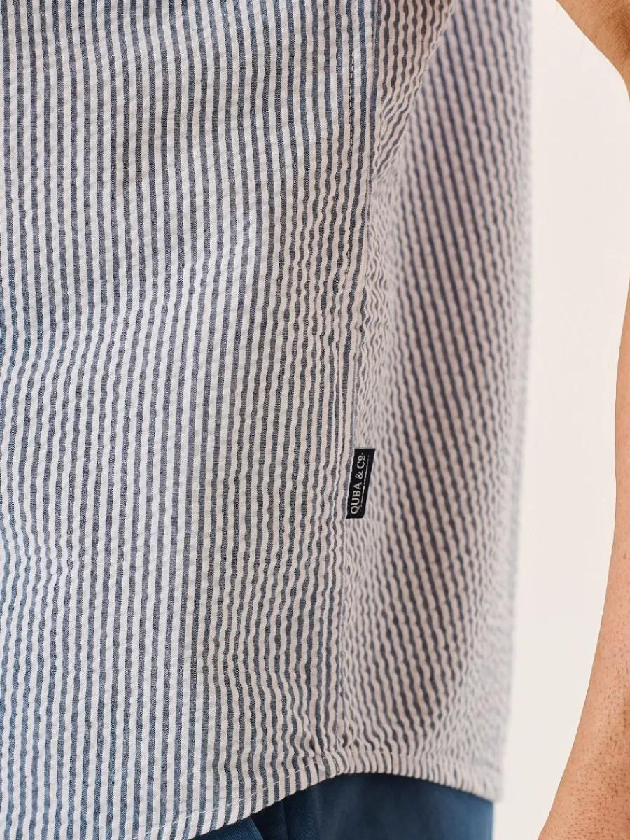 navy_and_white_striped_se_8.webp Quba & Co Navy And White Striped Seersucker Short Sleeve Shirt - Durst Online
