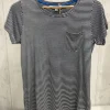 Quba & Co Navy And White Viscose Striped T-Shirt - Vivca Clearance