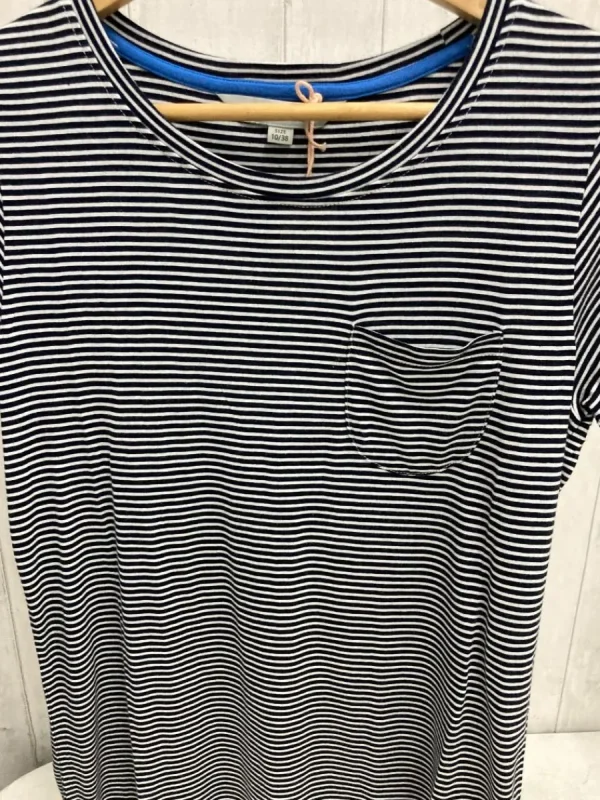 Quba & Co Navy And White Viscose Striped T-Shirt - Vivca Clearance