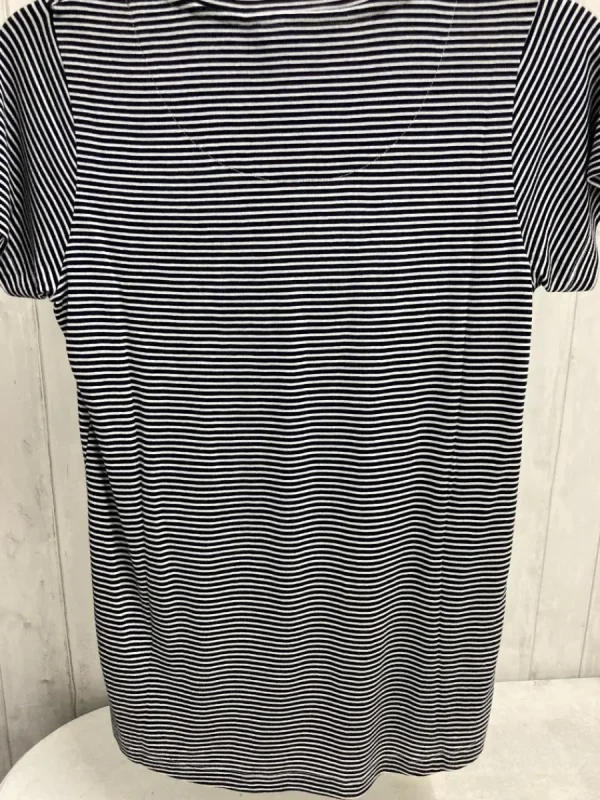 Quba & Co Navy And White Viscose Striped T-Shirt - Vivca Clearance